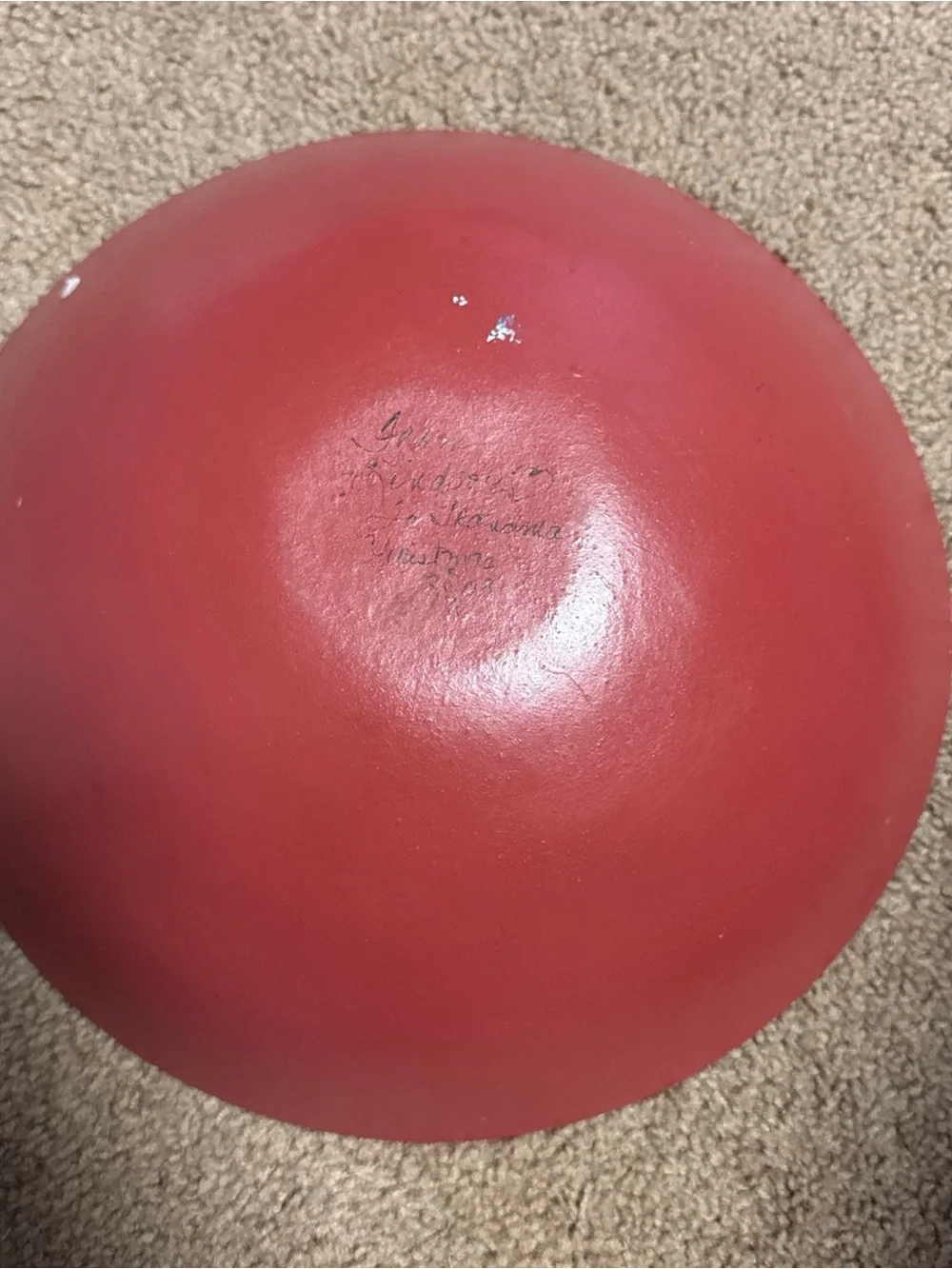 Hand-Painted Holiday Santa Decorative Dough Bowl- Blue/Red/Green